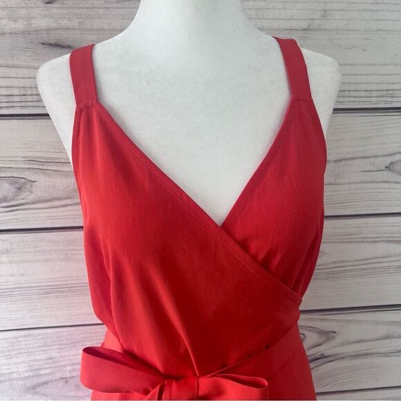 Everlane Orange Midi Length Wrap Dress - Picture 5 of 11